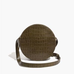 Madewell Green Croc “The Simple Circle Crossbody” Purse